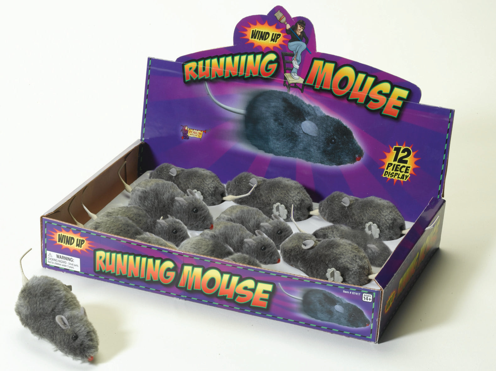 Wind Up Furry Gray Mouse Toy Prop by HalloweenStore.com