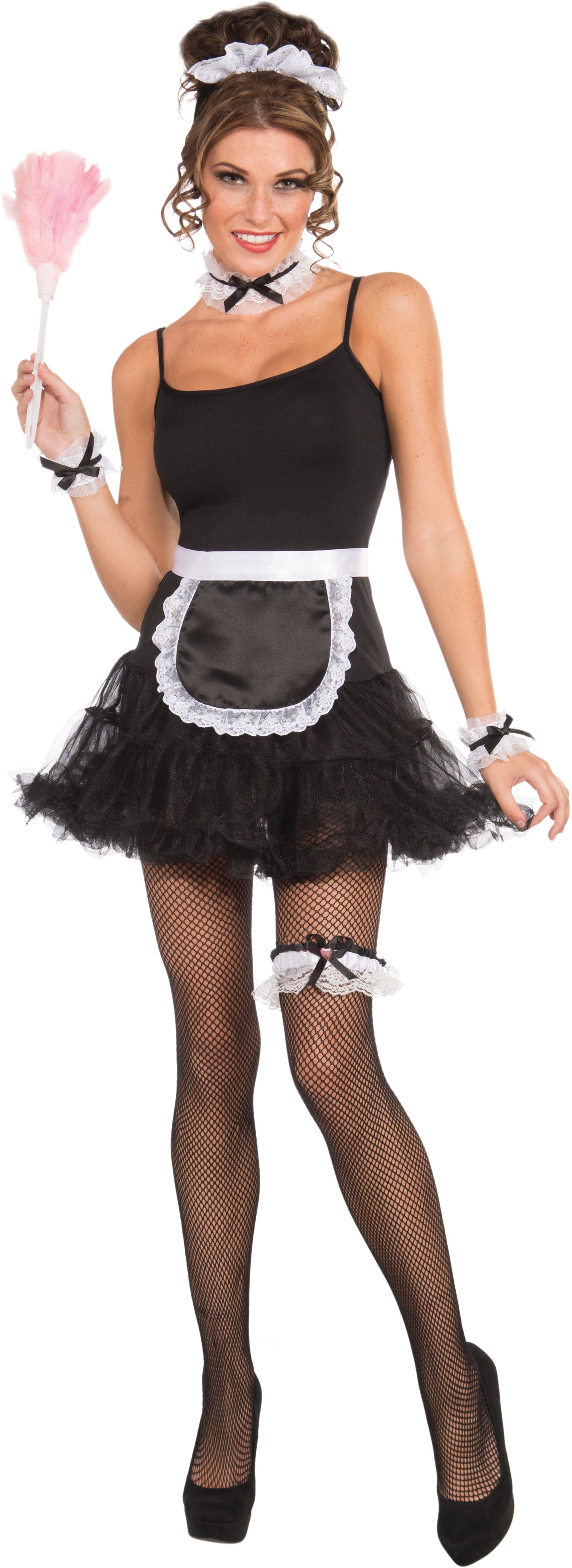 French Maid Accessory Kit Black and White by HalloweenStore.com