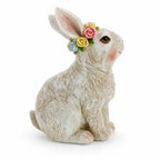 Bunny with Textured Fur Figurine Elegant Spring & Easter Rabbit Decoration 4.2 Inches by BestPysanky
