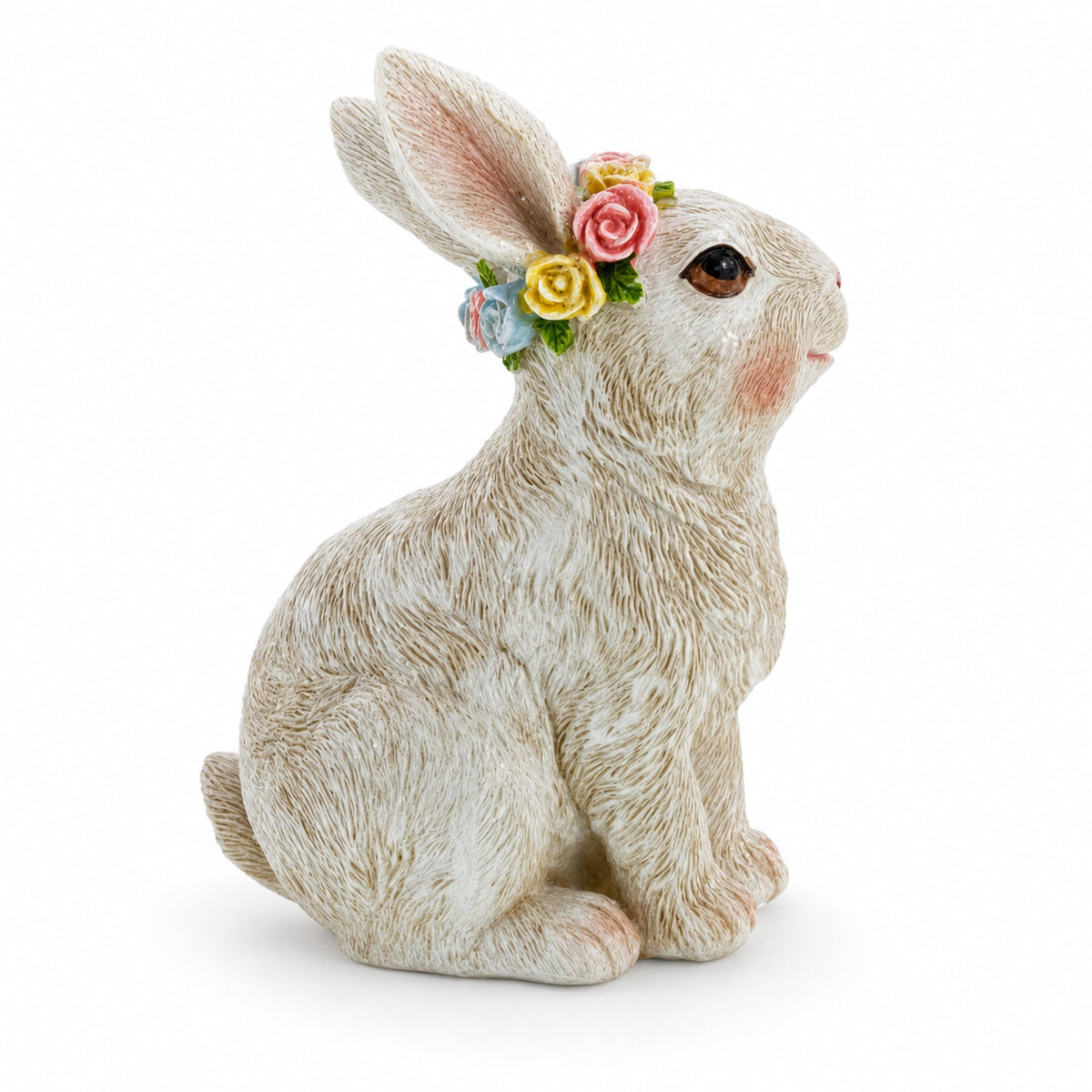Bunny with Textured Fur Figurine Elegant Spring & Easter Rabbit Decoration 4.2 Inches by BestPysanky