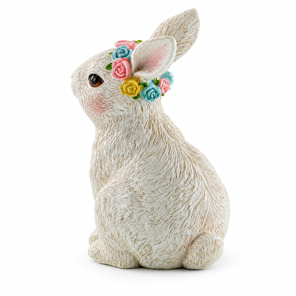 Bunny with Textured Fur Figurine Elegant Spring & Easter Rabbit Decoration 4.2 Inches by BestPysanky