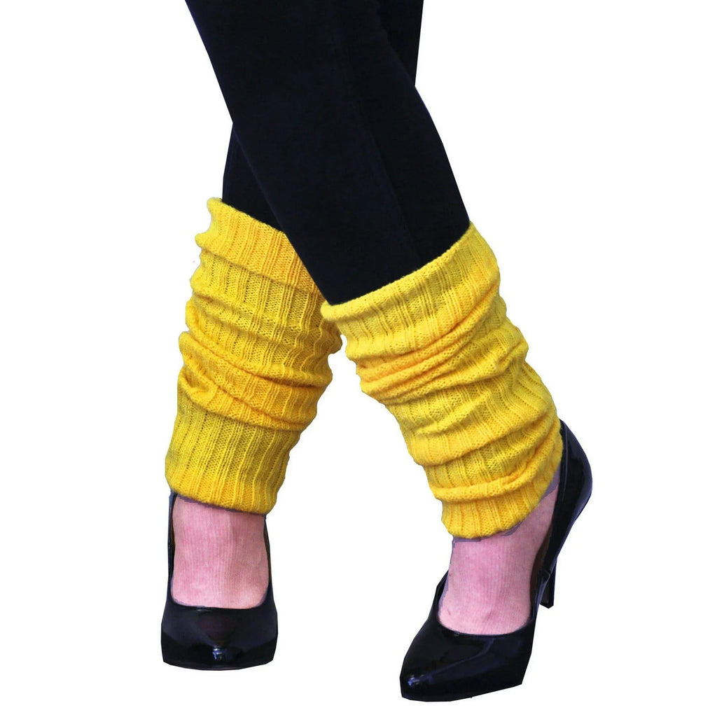 80s-Style Leg Warmers Yellow, Standard Size by Masquerade